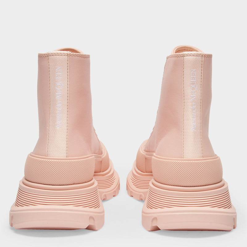 Tread Slick High 粉色牛皮内里高帮橡胶厚底鞋