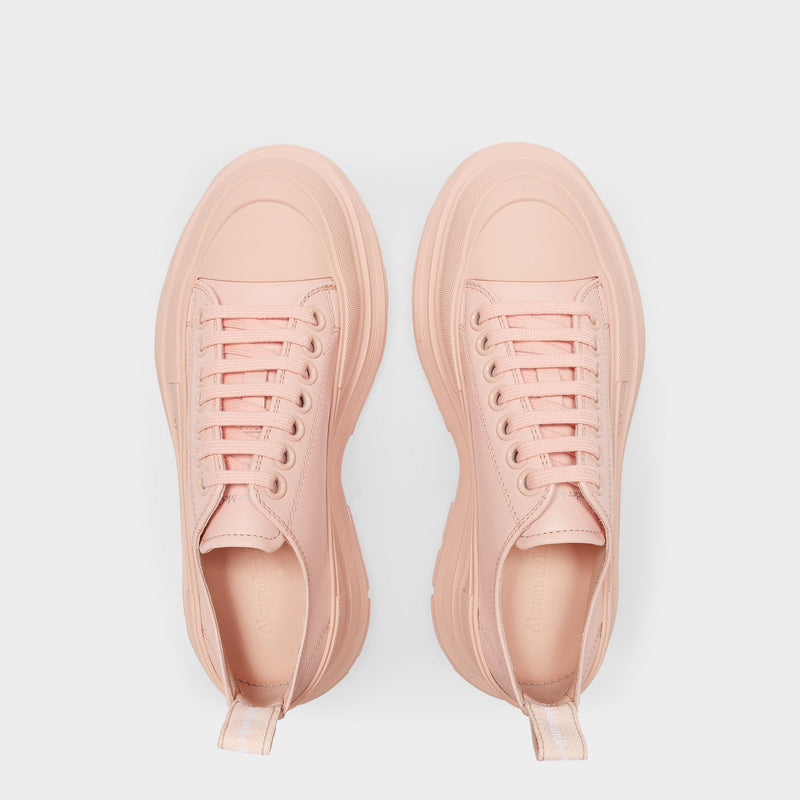 Tread Slick Low Sneakers in Pink Leather