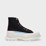 Tread Slick Sneakers黑白拼色高帮帆布橡胶厚底鞋