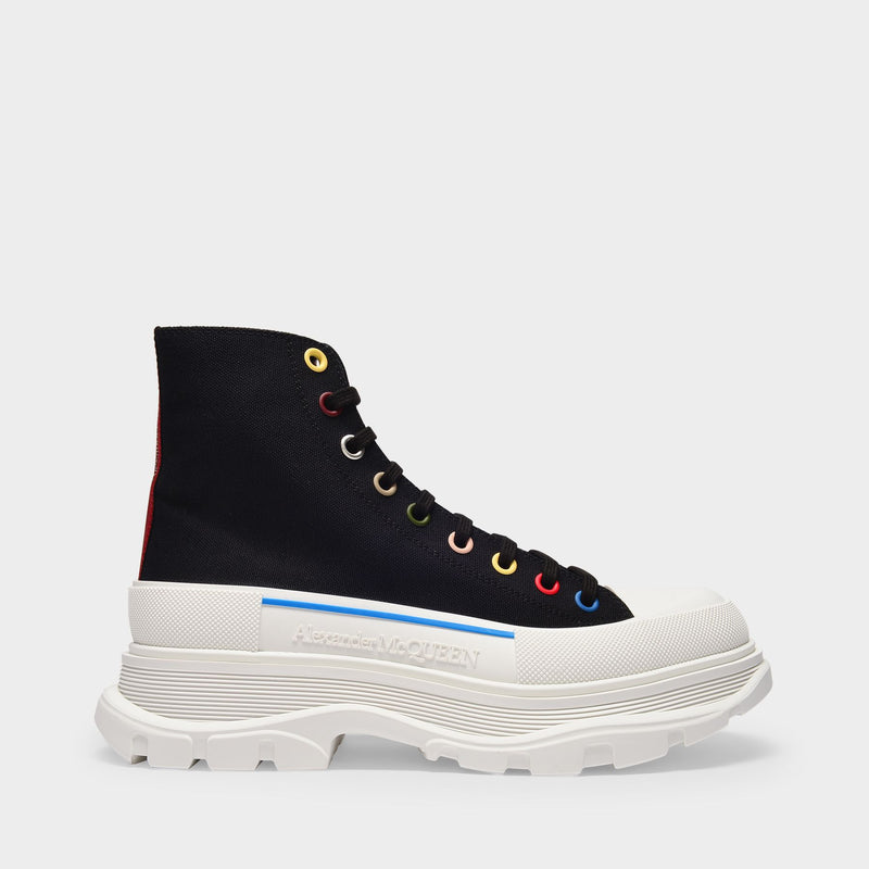 Tread Slick Sneakers黑白拼色高帮帆布橡胶厚底鞋