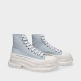 Tread Slick Sneakers in Grey Canvas