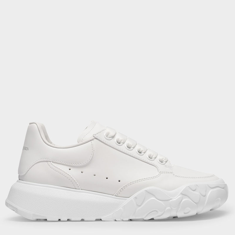 Court Sneakers白色牛皮内里厚底运动鞋
