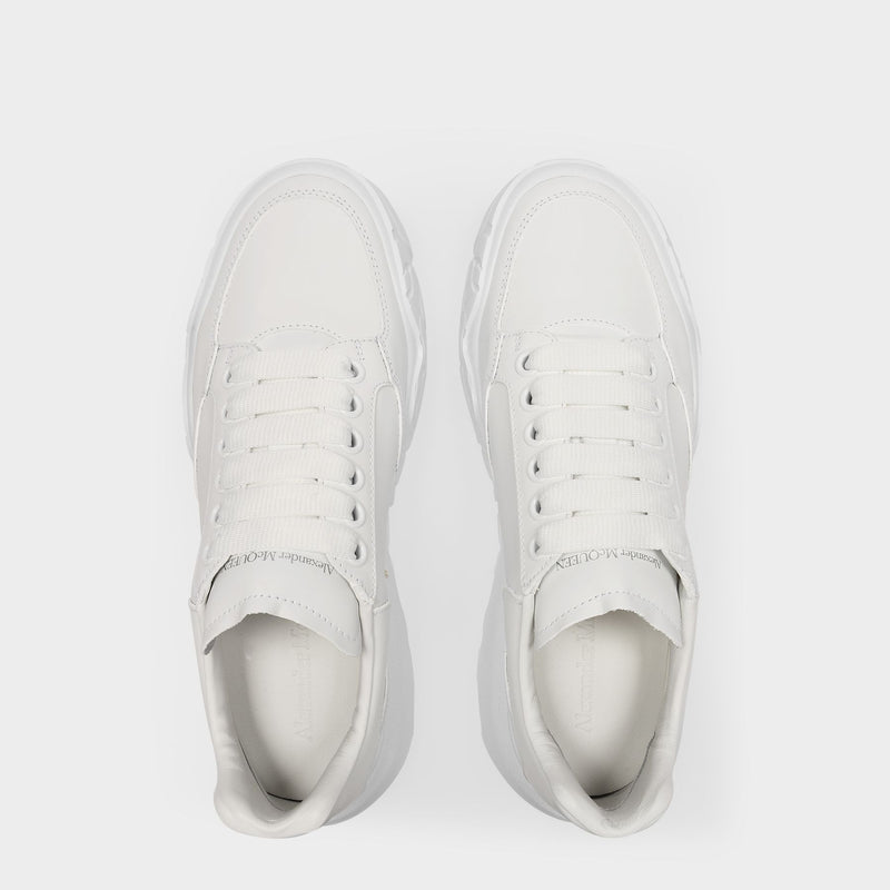 Court Sneakers白色牛皮内里厚底运动鞋