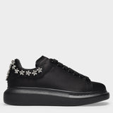 Oversized Runway Sneakers in Black Leather