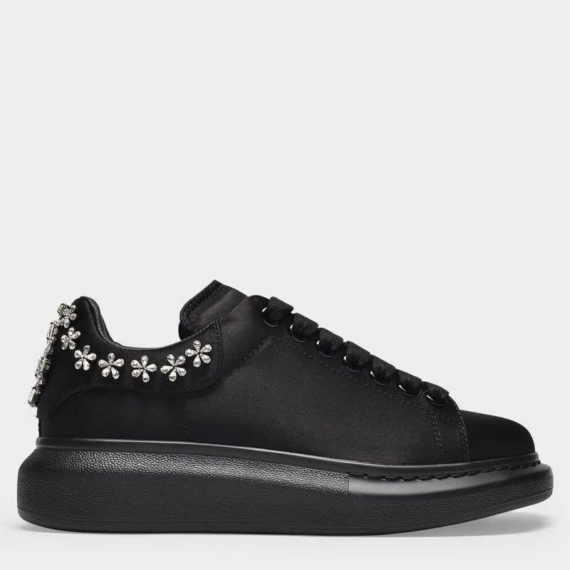 Oversized Runway Sneakers in Black Leather