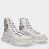 Tread Slick Low Sneakers in White Canvas