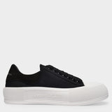 Deck Sneakers in Black Canvas