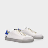 Clean 90 Triple Baskets in White and Blue Leather