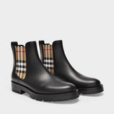 Allostock Check Boots in Black Leather