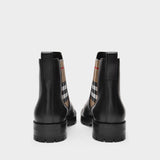 Allostock Check Boots in Black Leather