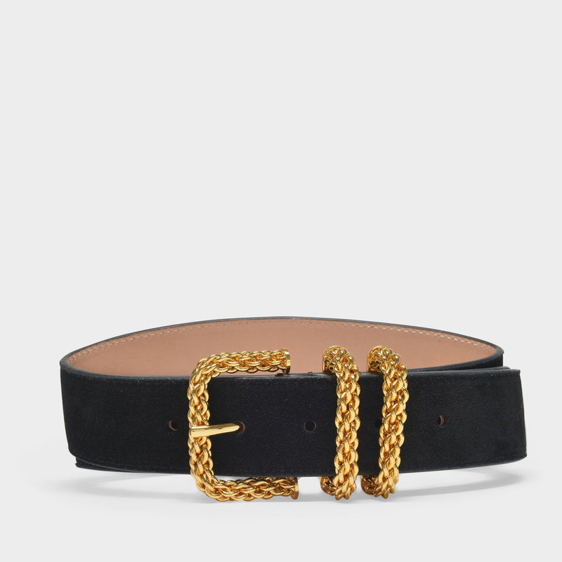 Katina Belt in Black Suede Leather