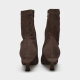 Audrey Ankle Boots in Brown Suede Calfskin