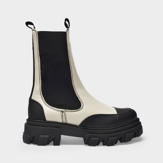 Ganni Chelsea 皮质切尔西踝靴正品