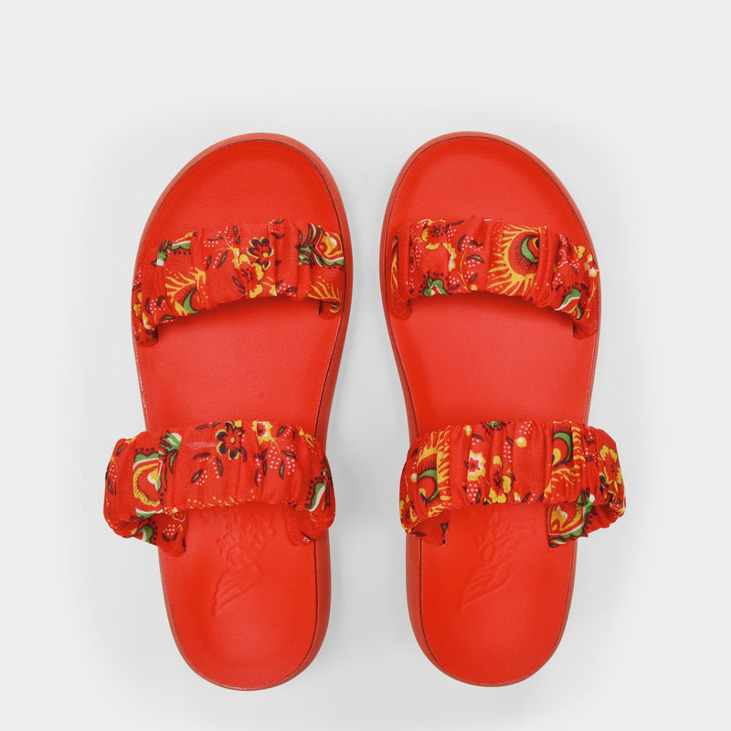Ancient Greek Sandals Scrunchie Melia 红色帆布厚底凉鞋
