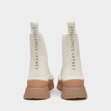 Trace Light Texture Ankle Boots in Beige Polyurethane