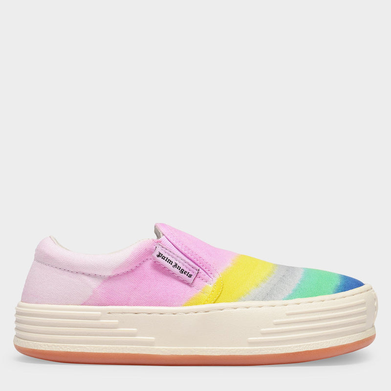 Palm Angels Snow Slip On 多色彩虹色帆布鞋 舒适厚底鞋2023新款