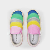 Palm Angels Snow Slip On 多色彩虹色帆布鞋 舒适厚底鞋2023新款