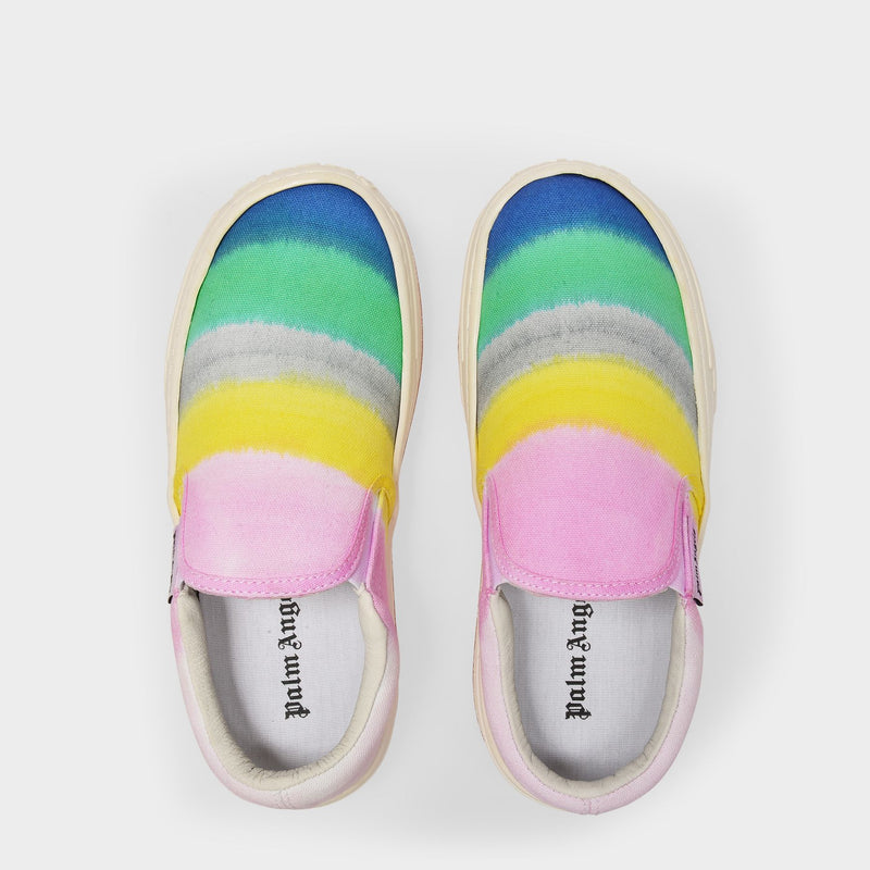 Palm Angels Snow Slip On 多色彩虹色帆布鞋 舒适厚底鞋2023新款
