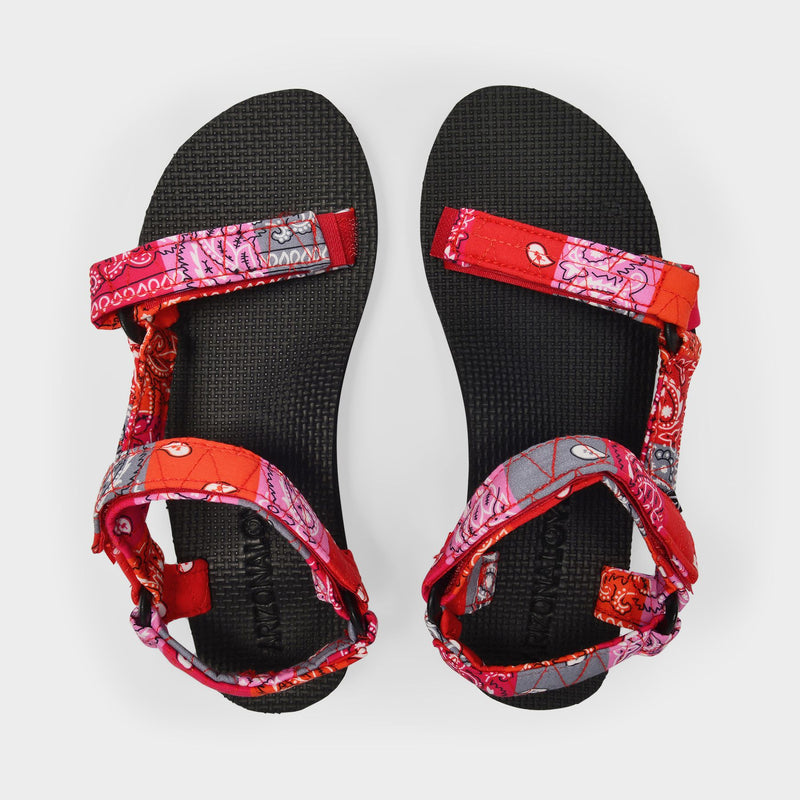 Arizona Love Trekky Quilt红色印花帆布沙滩鞋 凉鞋