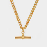 Tilly Sveaas Gold T-Bar Curb Link Necklace镀金项链正品