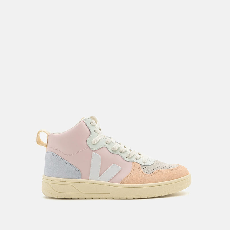 Veja V-15  女士拼色中帮皮质休闲鞋 运动小白鞋2023新款