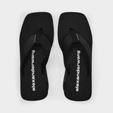 亚历山大王 Alexander Wang Aw Sandals 尼龙坡跟方头凉鞋22新款