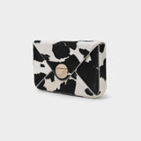 Mailbox Clutch in White and Black Leather