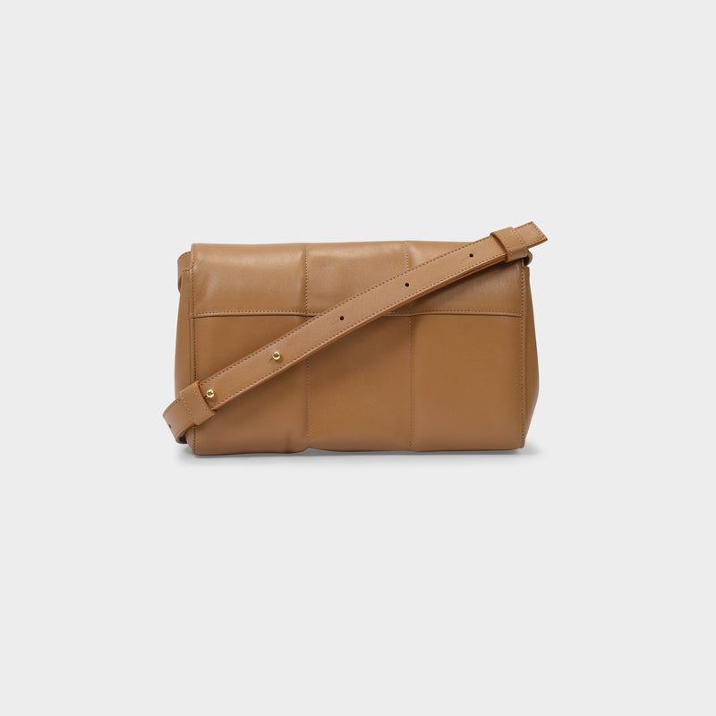 Midi Alexandria Bag in Taupe Leather