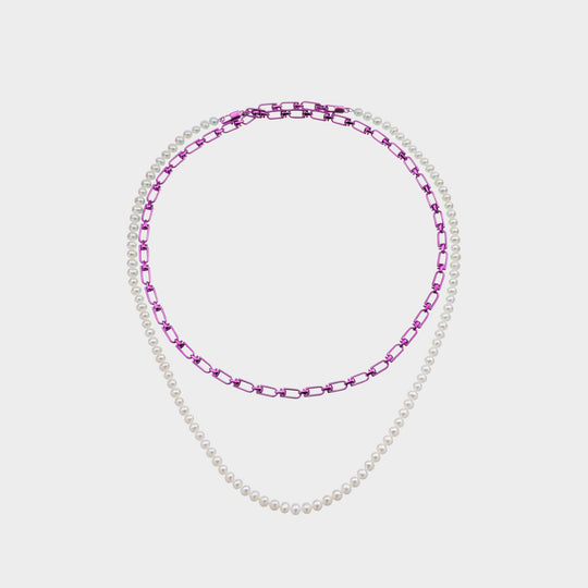 Double Reine 银质淡水珍珠项链