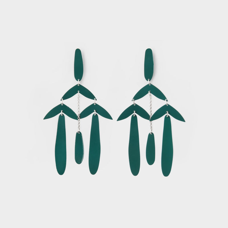 Earrings in Green Brass