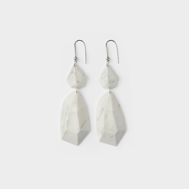 Earrings in Silver Resin