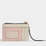 Snapshot Top Zip Multi Wallet in Beige Leather