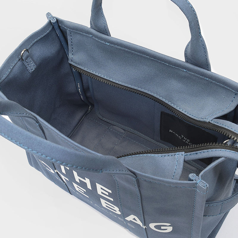 Small Traveler Tote Bag in Blue Shadow Cotton