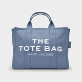 Small Traveler Tote Bag in Blue Shadow Cotton