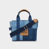 Mini Traveler Tote in Blue Denim Cotton