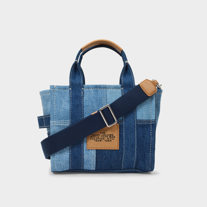 Mini Traveler Tote in Blue Denim Cotton