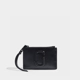 Snapshot Top Zip Multi Wallet in Black Leather