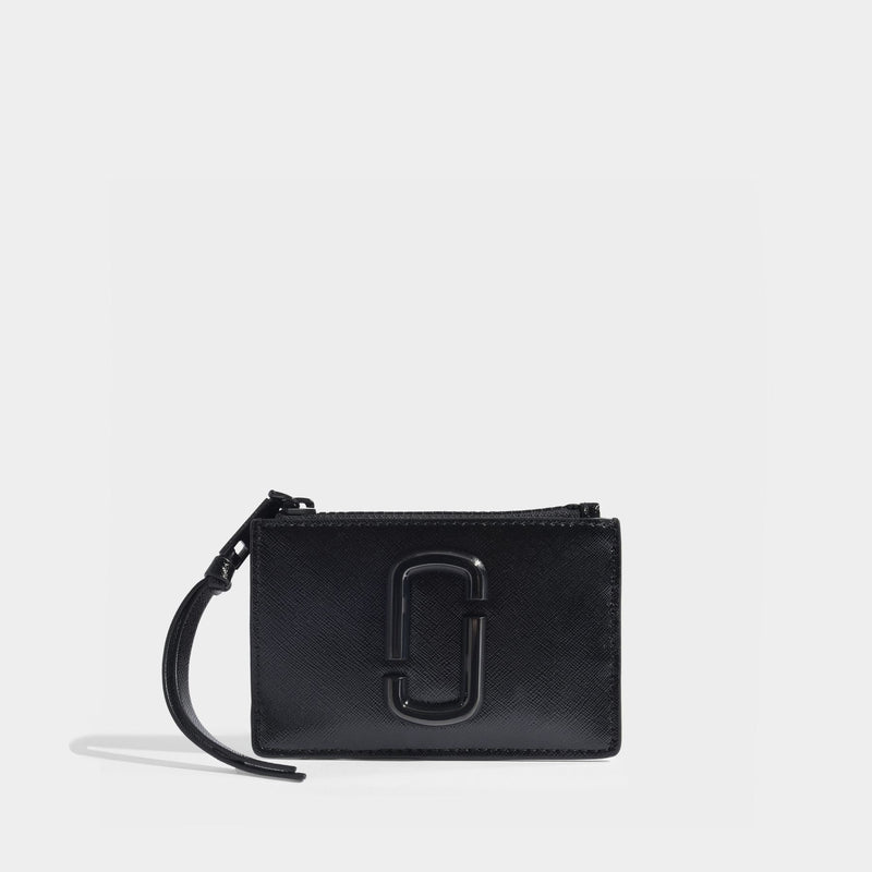 Snapshot Top Zip Multi Wallet in Black Leather