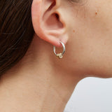 Ara Sg 银色耳饰，18克拉金和钻石