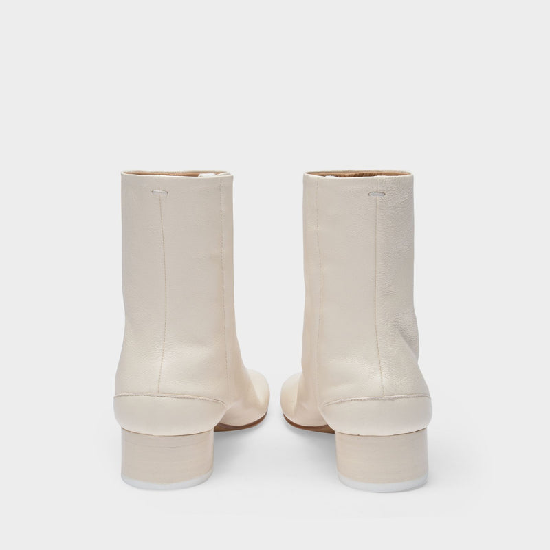 粉丝立减马吉拉 Maison Margiela Tabi H30 白色揉皱牛皮分指靴