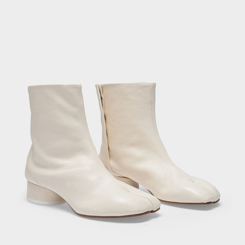 粉丝立减马吉拉 Maison Margiela Tabi H30 白色揉皱牛皮分指靴