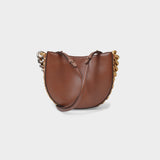 Small Shoulder Bag Chain Alter in Brown Synthetic Leather