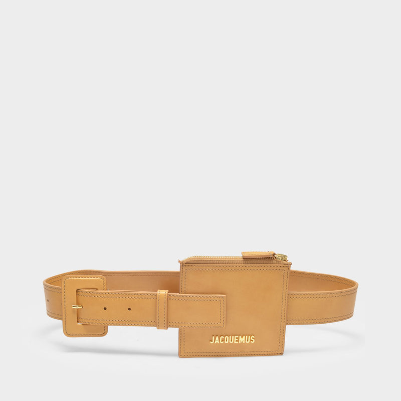 La Ceinture Carrée in Beige Leather