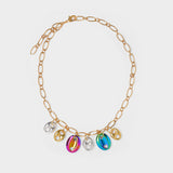 N339 Necklace in Brass and Plated Gold and Silver