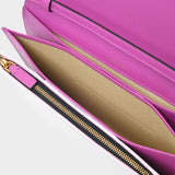 3 Comp Pouch in Pink Leather