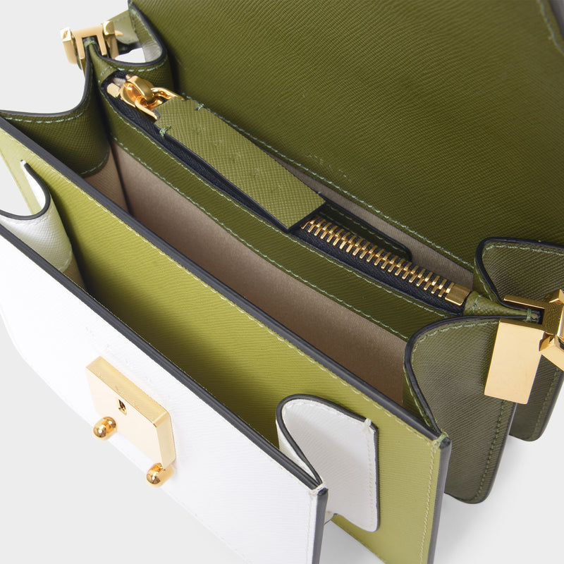 Trunk Mini Bag in Green Leather