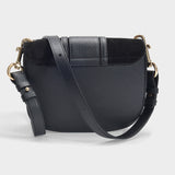 Hana Small Crossbody Bag in Black Suede and Calfskin