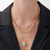 Amazonite Lena Charm Necklace 金色项链