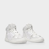 High-Top Sneakers in White Leather