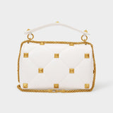 Large Shoulder Bag in White Leather